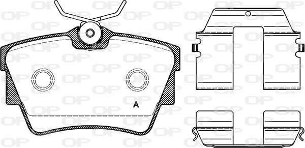OPEN PARTS Комплект тормозных колодок, дисковый тормоз BPA0591.20